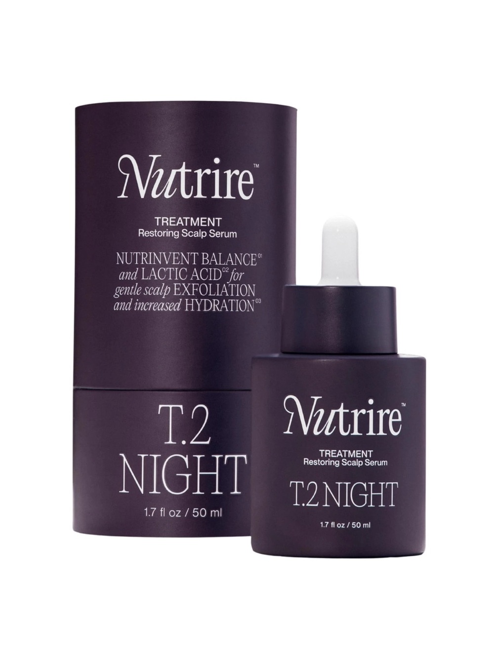 Nutrire T.2 Night Serum Treatment Exfoliates & Rebalances Scalp Overnight New